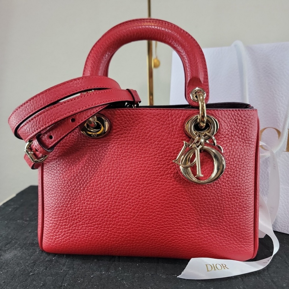CHRISTIAN DIOR Mini Diorissimo pebbled calfskin 2way bag